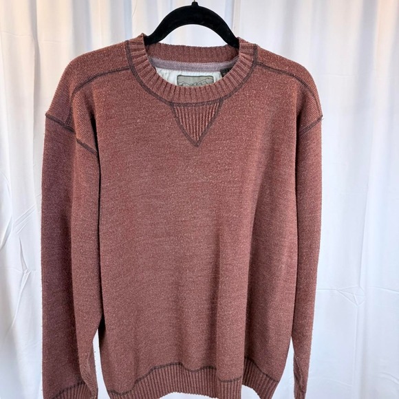 Other - Expeditions by Wrangler Mens XL Burgundy Crewneck Sweater Contrast Stitching